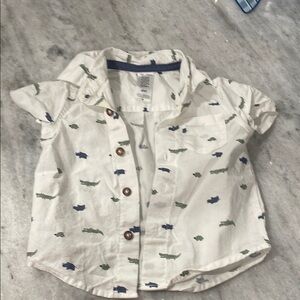 White Crocodile Print Kids Shirt